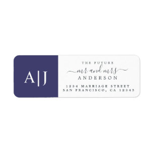 Chic Future Mr Mrs Monogram Wedding Return Address