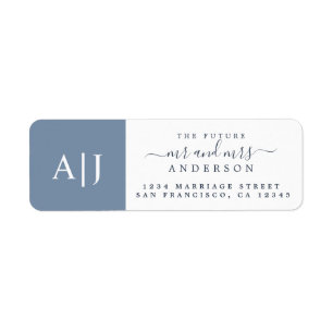 Chic Future Mr Mrs Monogram Wedding Return Address