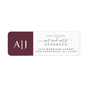 Chic Future Mr Mrs Monogram Wedding Return Address