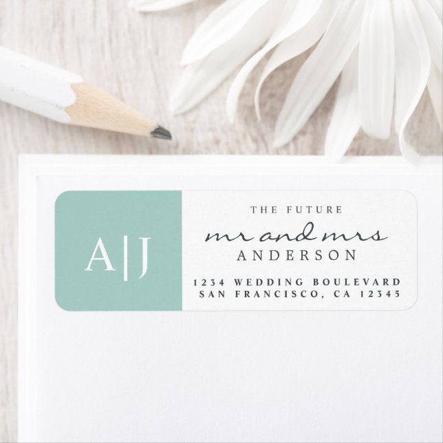 Chic Future Mr Mrs Monogram Wedding Return Address (Insitu)