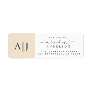Chic Future Mr Mrs Monogram Wedding Return Address
