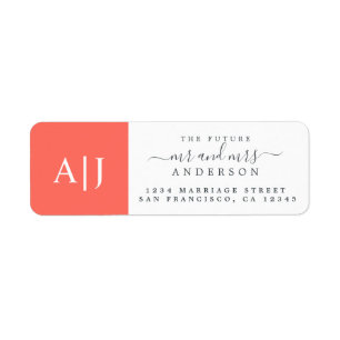 Chic Future Mr Mrs Monogram Wedding Return Address