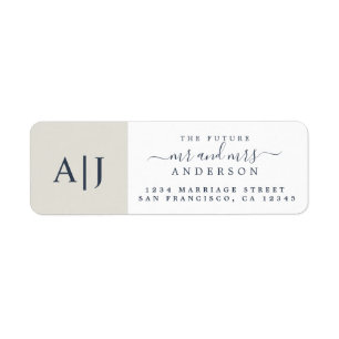 Chic Future Mr Mrs Monogram Wedding Return Address