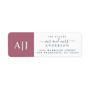 Chic Future Mr Mrs Monogram Wedding Return Address