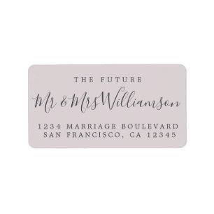 Chic Future Mr Mrs Purple Wedding Return Address Label