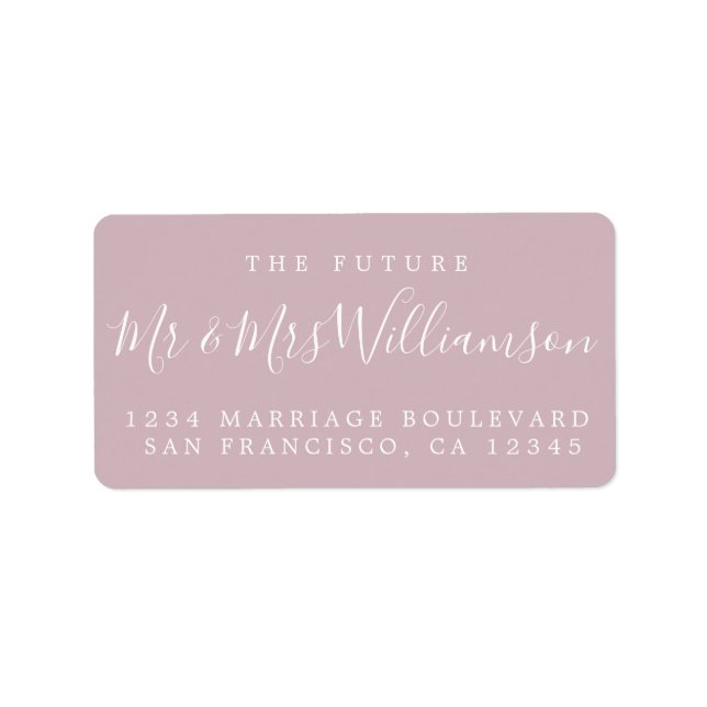 Chic Future Mr Mrs Purple Wedding Return Address Label (Front)