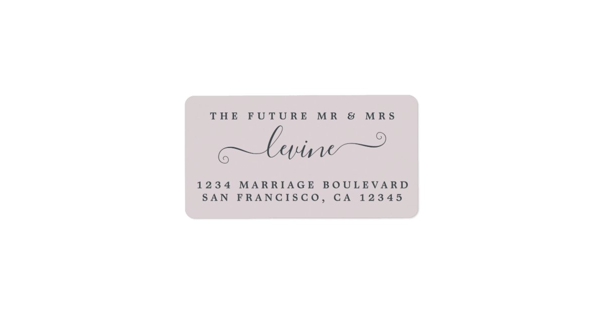 Chic Future Mr Mrs Purple Wedding Return Address Label | Zazzle