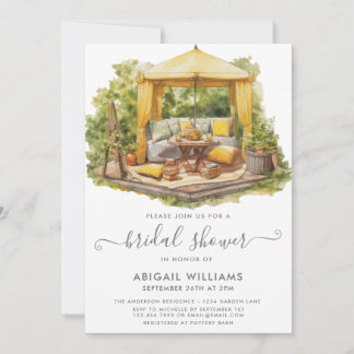 Chic Garden Party Lemon Citrus Bridal Shower Invitation