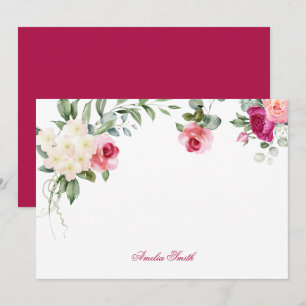 chic garden watercolor floral bouquet summer card