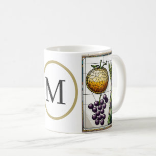 Chic Geometric Food & Monogram Coffee Mug