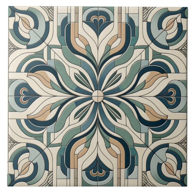 Chic Geometric Harmony  Tile (Front)