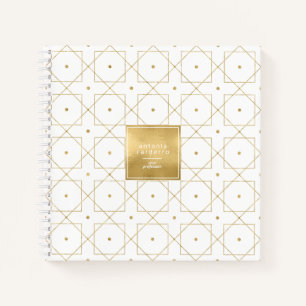 Chic Geometric Pattern Squared Gold/White ID799 Notebook