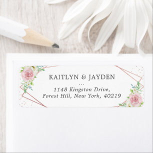 Chic Geometric Rose Gold Foil Floral Wedding
