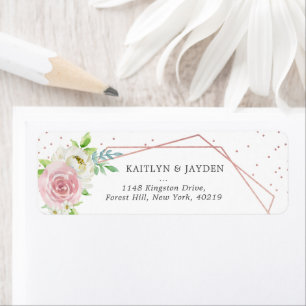 Chic Geometric Rose Gold Foil Floral Wedding