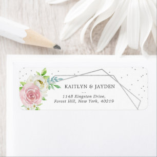 Chic Geometric Silver Foil Floral Wedding