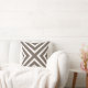 Chic Geometric Stripes in Taupe and White Cushion (Couch)