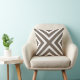 Chic Geometric Stripes in Taupe and White Cushion (Chair)