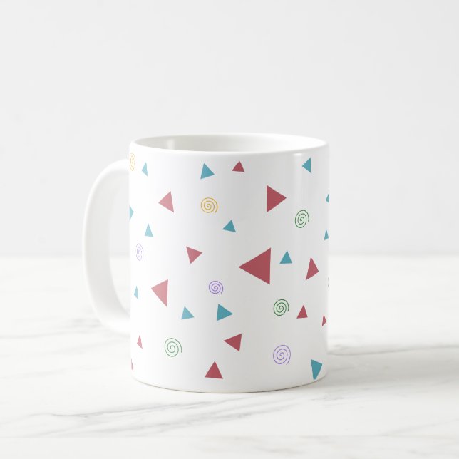 Chic Geometric Triangle and Swirls Coffee Mug (Front Left)