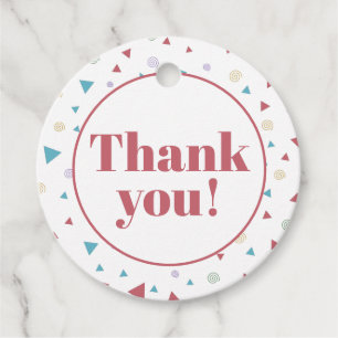 Chic Geometric Triangle and Swirls Thank You Favour Tags