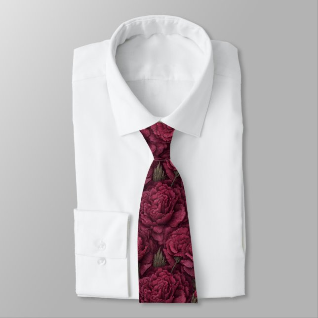 Chic Gifts For Men Carnation Flower Tie (Tied)
