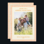 Chic Gingham Christmas Yellow Pink Custom 5 Photo  Holiday Card<br><div class="desc">Perfect cute card for a fun holiday greeting! Hand made art for you! FULLY CUSTOMIZABLE! Click on “Personalise” above to edit the text on the front and back and add your own photos to the front and back. Click "edit using design tool" to adjust the fonts, colours and placements. (check...</div>