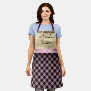 Chic Gingham Colorblock Apron