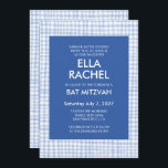 Chic Gingham Modern Custom QR CODE Bat Bar Mitzvah Invitation<br><div class="desc">Perfect card to announce a bat mitzvah, bar mitzvah or other Jewish celebration! Hand made gingham pattern for you! FULLY CUSTOMIZABLE! Click on “Personalize” above to edit the text and add your link to the qr code. Click "edit using design tool" to adjust the fonts, colors and placements and to...</div>