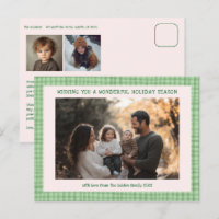 Chic Gingham Pink Green Christmas Custom 3 Photo