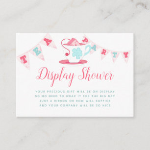Chic Girl Baby Shower Tea Party Display Shower Enclosure Card