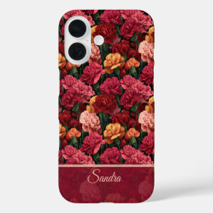 Chic Girlfriend Gift Carnation Floral Custom iPhone 16 Case