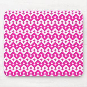 Chic  Girlie Mousepad, Candy Pink Geometric Mouse Mat