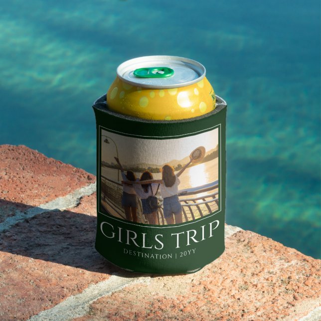 Chic Girls Trip | Girls weekend Custom Photo Can Cooler (In Situ Pool)