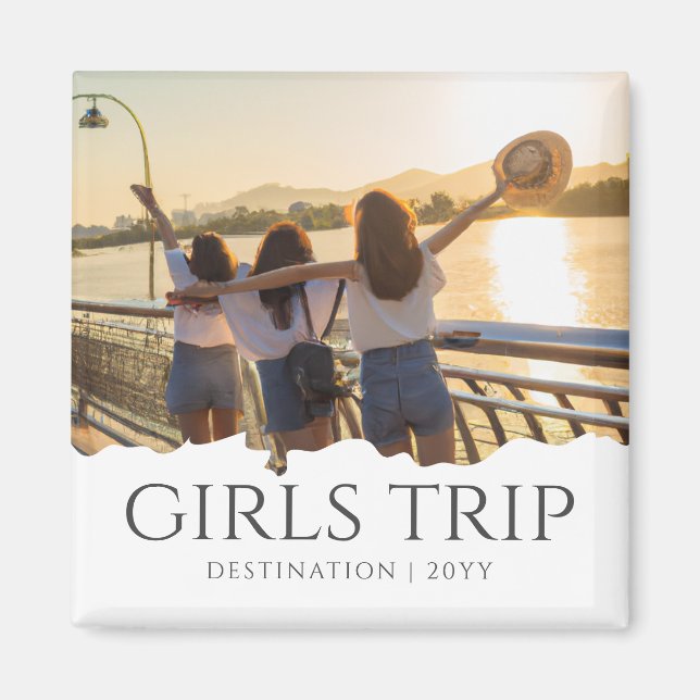 Chic Girls Trip | Girls weekend Custom Photo Magnet (Front)