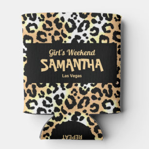 Chic Girls Weekend Leopard Print Can Cooler