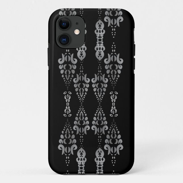 Chic Girly Black and White Ornamental Pattern Case-Mate iPhone Case (Back)