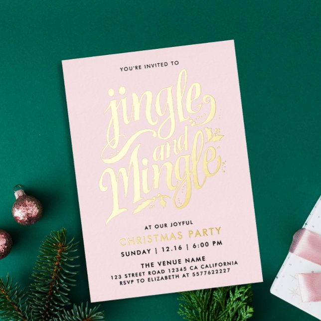 Chic Girly Blush Pink Gold Cocktail Calligraphy  (Creator Uploaded)