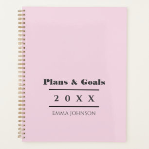 Chic Girly Dusty Pink Personalised Planner