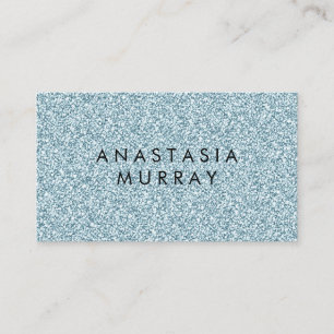 Chic, Girly & Glam Blue Silver Glitter Sparkles Business Card