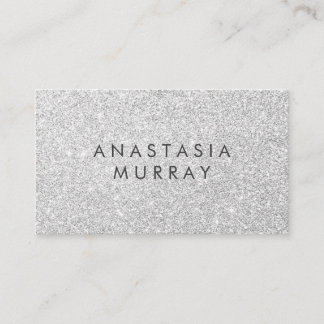 Chic, Girly & Glam Grey Silver Glitter Sparkles Business Card