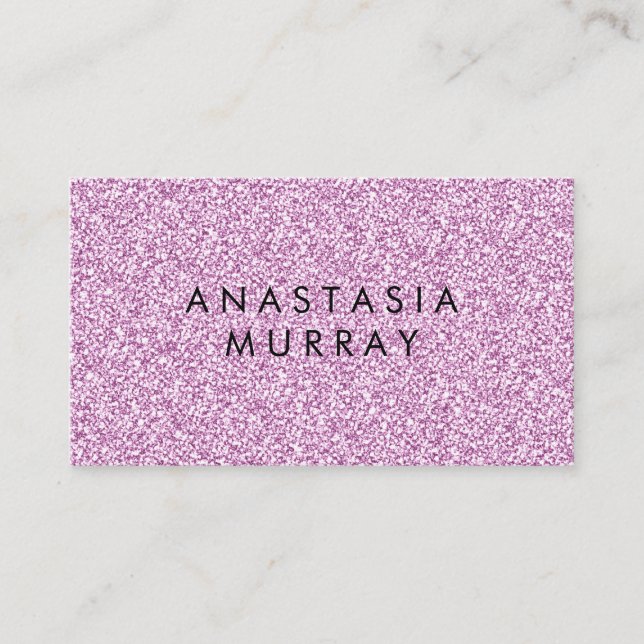 Chic, Girly & Glam Lilac Purple Glitter Sparkles Business Card (Front)
