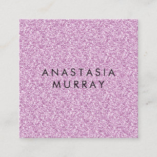 Chic, Girly & Glam Lilac Purple Glitter Sparkles Square Business Card