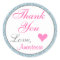 Chic Girly Glam Pink Light Blue Glitter Thank You