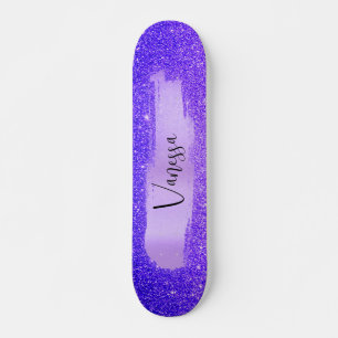 Chic Girly Glitter Personalised Skateboard