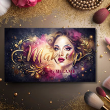 chic girly Makeup Artist pink Modern Gold Script
