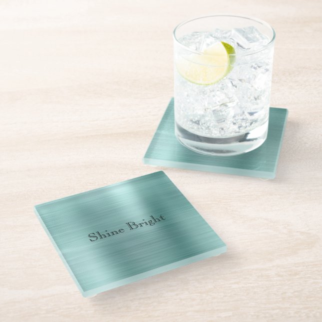 Chic Girly Mint  Glass Coaster (Angled)