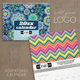 Chic Girly Patterns - Business Logo Gift Calendar