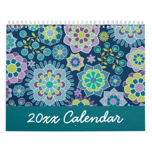 Chic Girly Patterns - You can CHANGE THE DATE Calendar