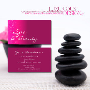 Chic Girly Pink Glitter Stars Professional Simple Business Card