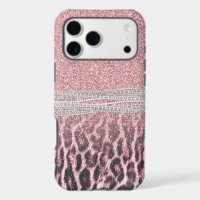 Chic Girly Pink Leopard animal print Glitter Image