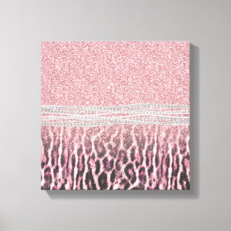 Chic Girly Pink Leopard animal print Glitter Image